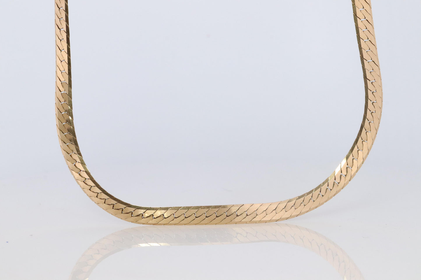 14k Herringbone Chain Necklace 5mm 19in 19.2 grams. Made by ACA Italy