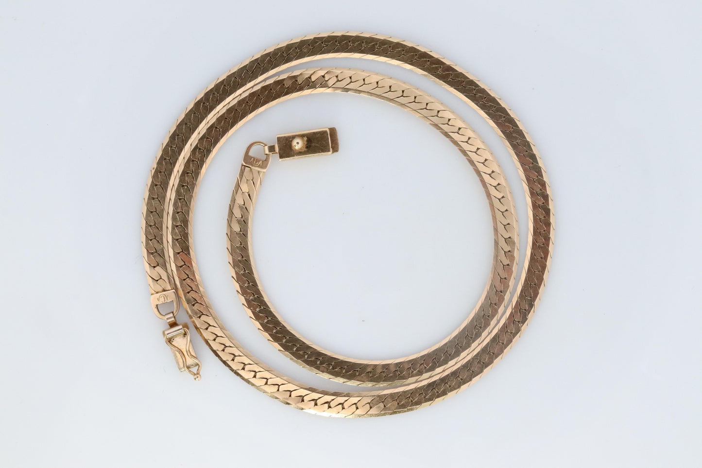 14k Herringbone Chain Necklace 5mm 19in 19.2 grams. Made by ACA Italy