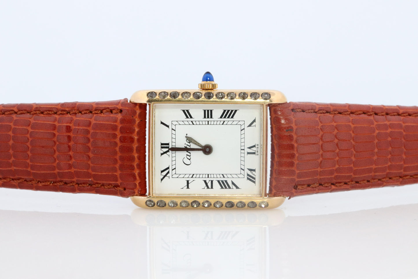 Vintage de luxe Catena Tank Diamond Watch. 925 Vermeil ARGENT Manual Tank.