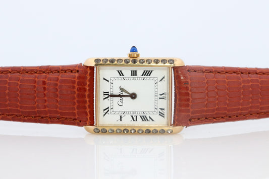 Vintage de luxe Catena Tank Diamond Watch. 925 Vermeil ARGENT Manual Tank.
