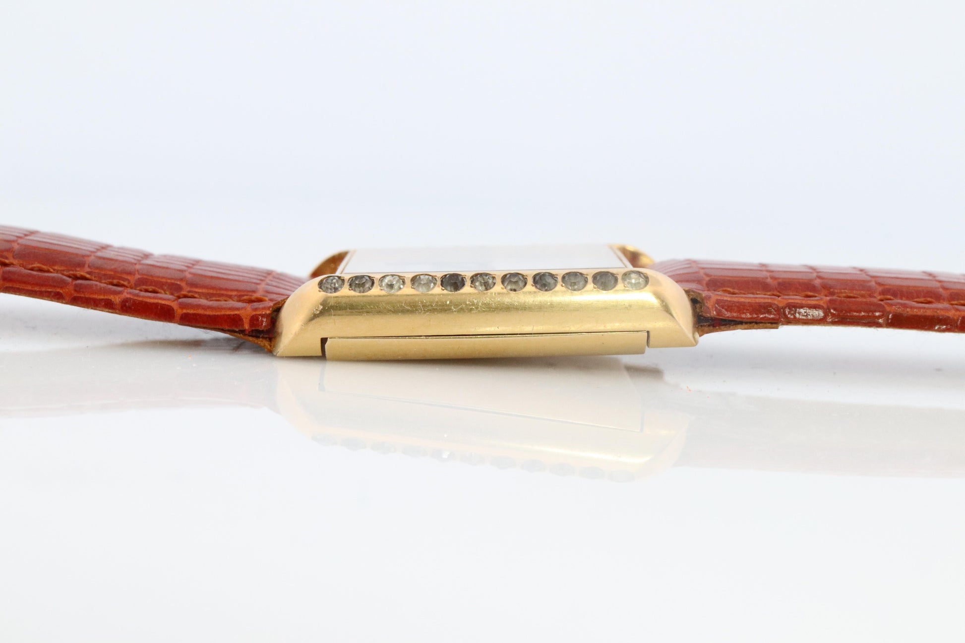 Vintage de luxe Catena Tank Diamond Watch. 925 Vermeil ARGENT Manual Tank.