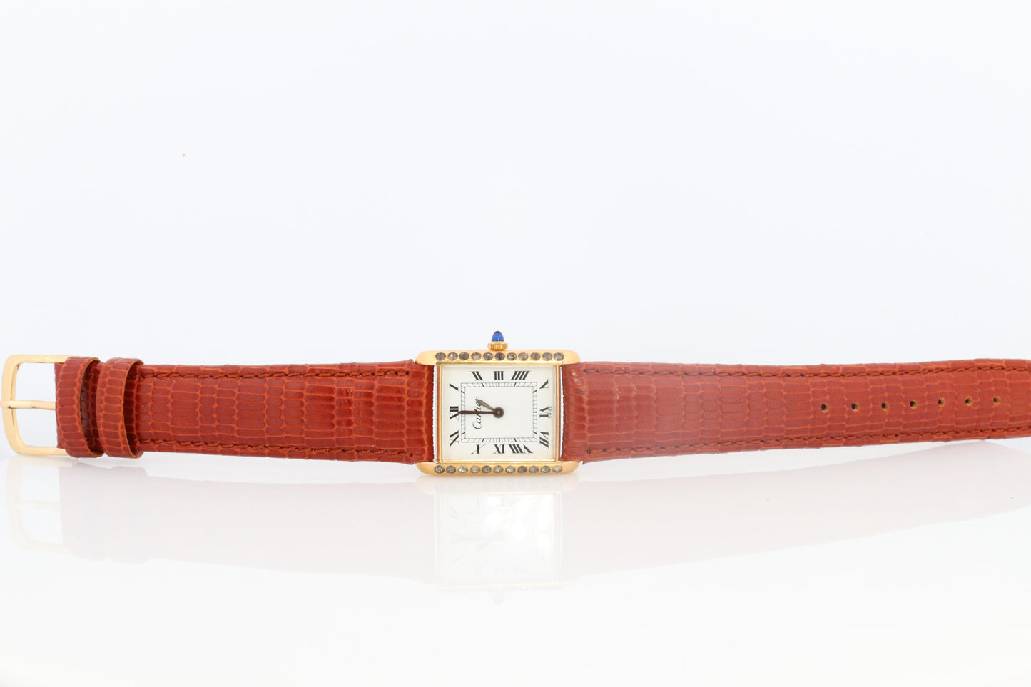 Vintage de luxe Catena Tank Diamond Watch. 925 Vermeil ARGENT Manual Tank.