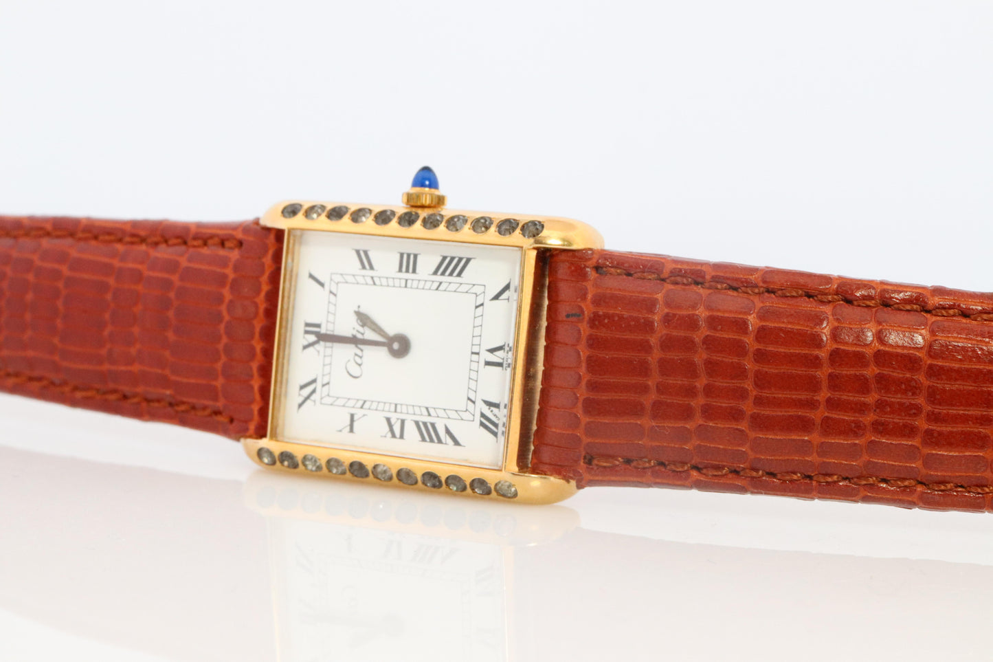 Vintage de luxe Catena Tank Diamond Watch. 925 Vermeil ARGENT Manual Tank.