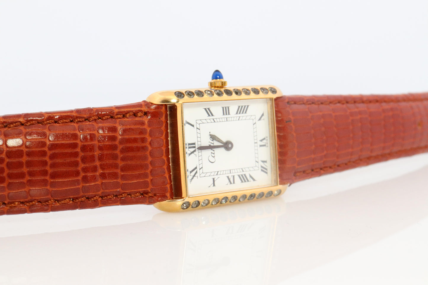 Vintage de luxe Catena Tank Diamond Watch. 925 Vermeil ARGENT Manual Tank.