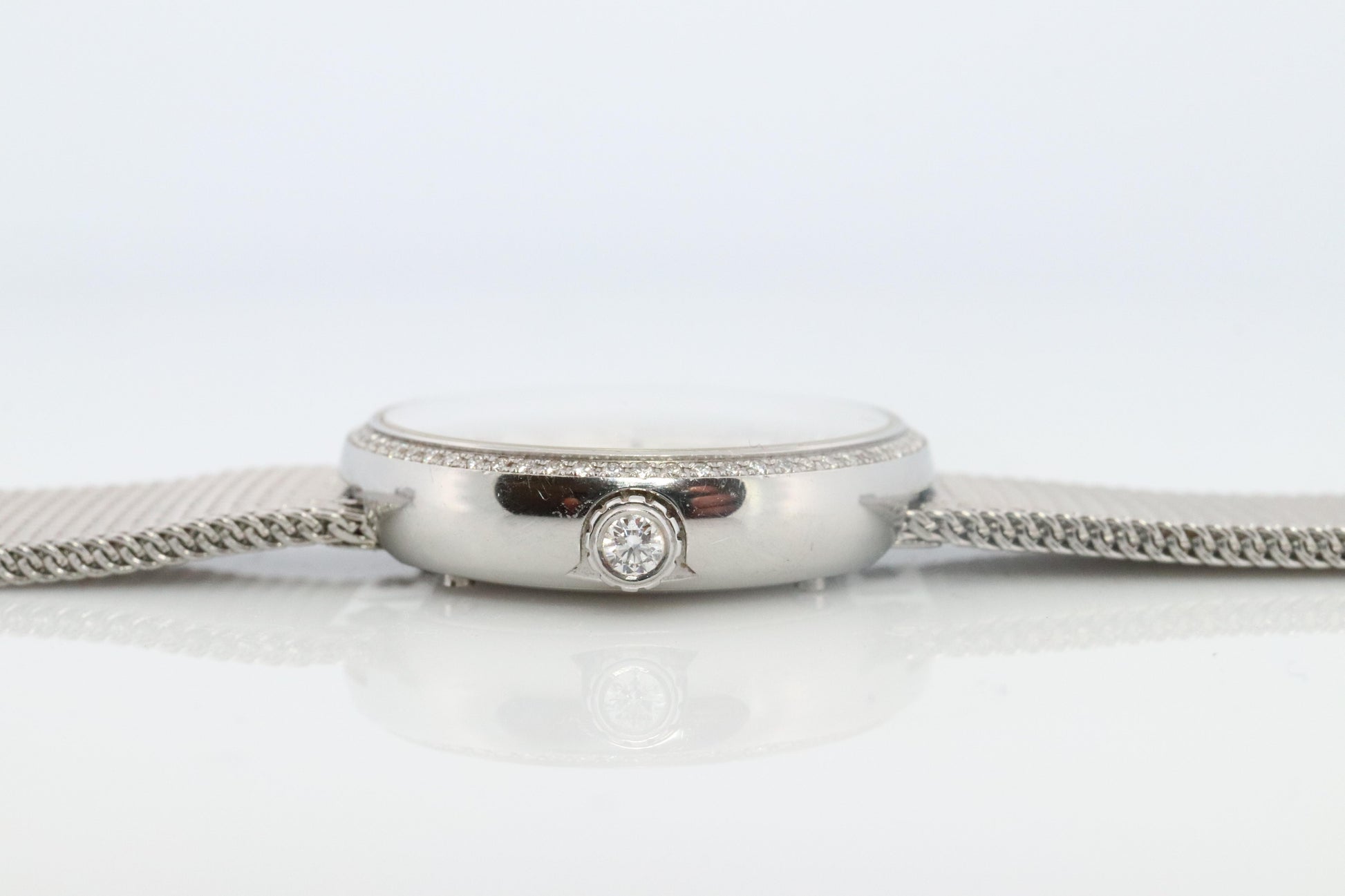 Tiffany and Co Diamond Watch. Tiffany Atlas Diamond Bezel 24mm Ladies Watch.