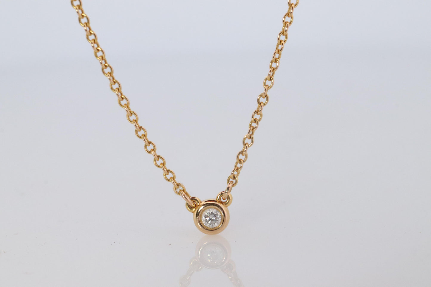 Vintage Tiffany Co Necklace. Elsa Peretti Diamond by the Yard Solitaire 1P