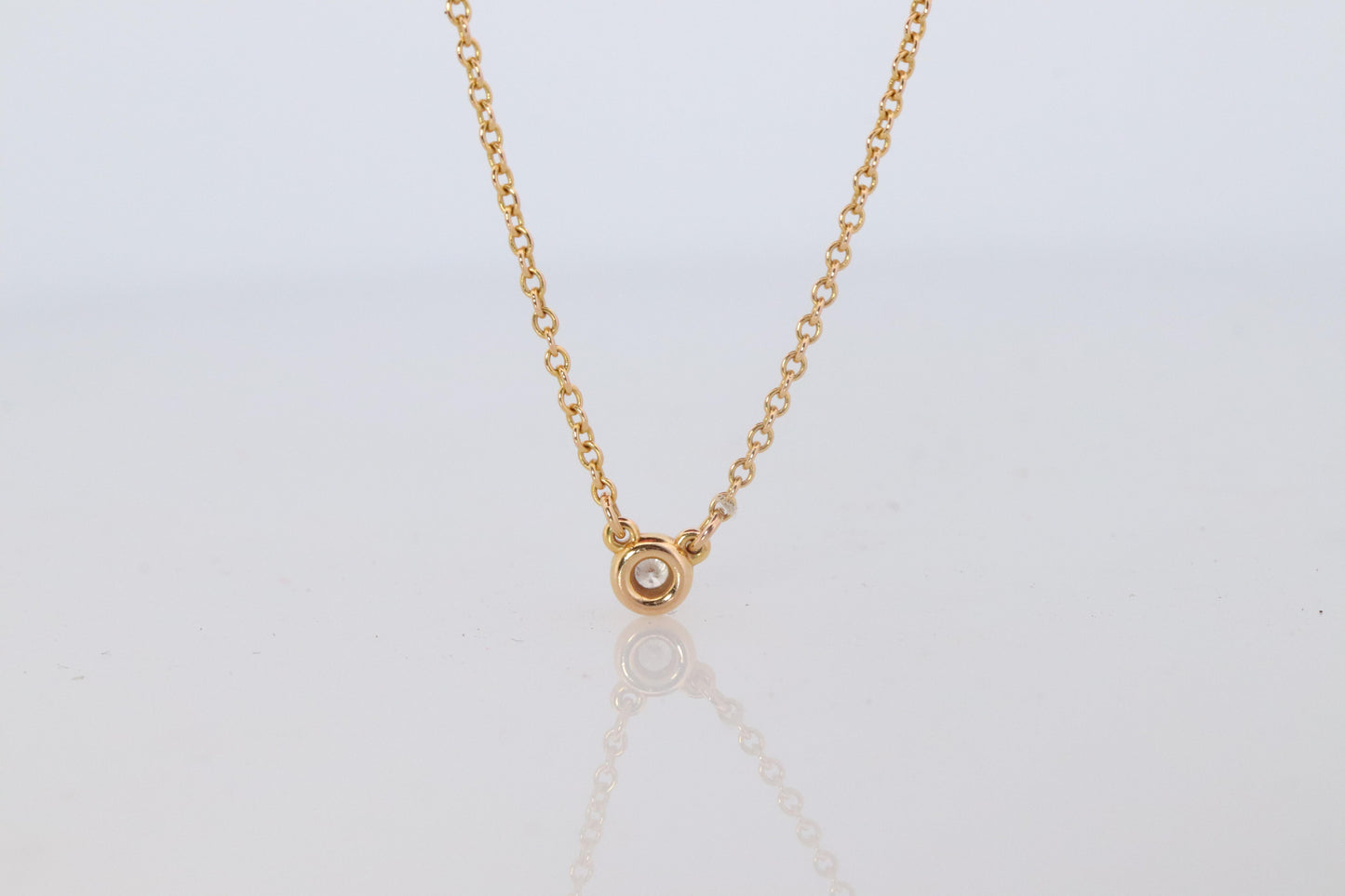 Vintage Tiffany Co Necklace. Elsa Peretti Diamond by the Yard Solitaire 1P