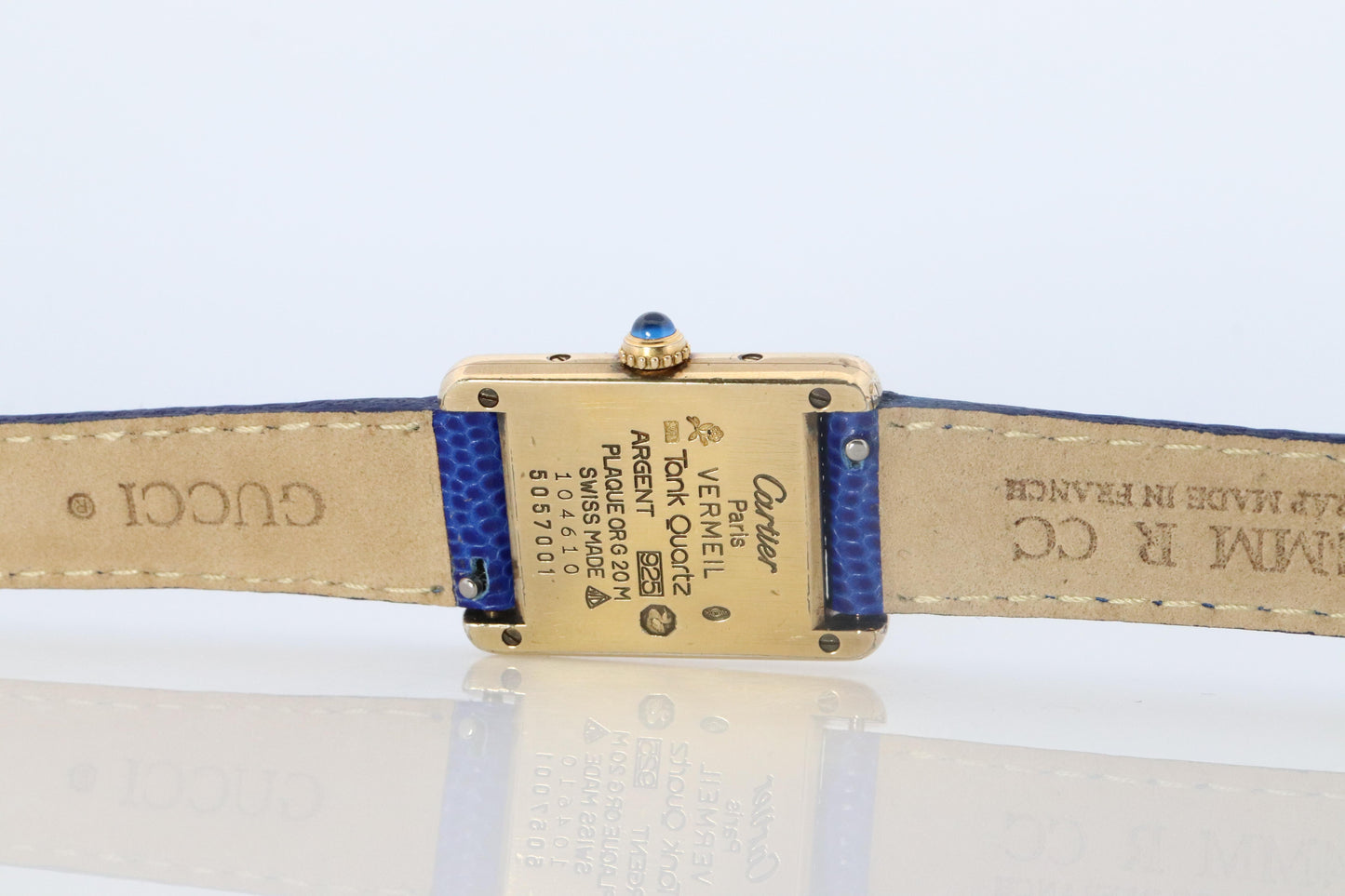 Vintage Must de Cartier Tank Arabic Dial Watch. Vermeil ARGENT 925 Small Tank