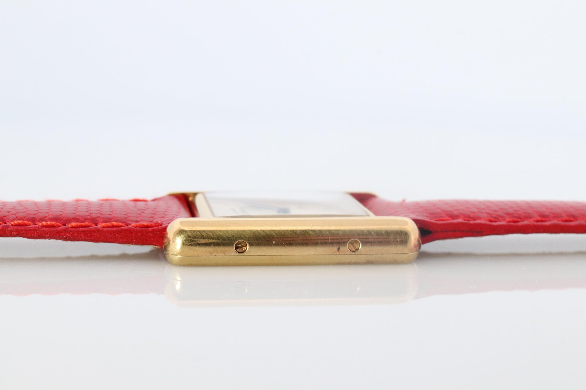 Vintage Must de Cartier Tank Pillar 1613 Dial Watch. Vermeil ARGENT Small Tank