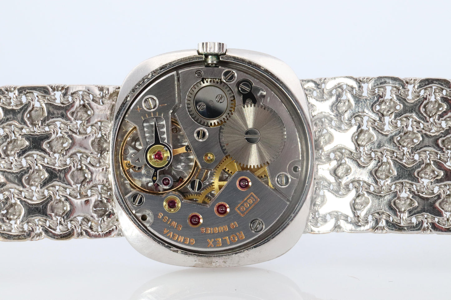 Genuine 18k Rolex Watch. ROLEX Cellini 3808 Mechanical Windup. Milanese bracelet