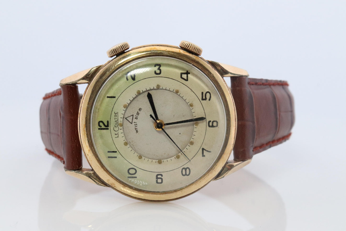 Jaeger Le Coultre Alarm Watch. 10k Gold Filled Mens JLC Memovox Vintage Watch.