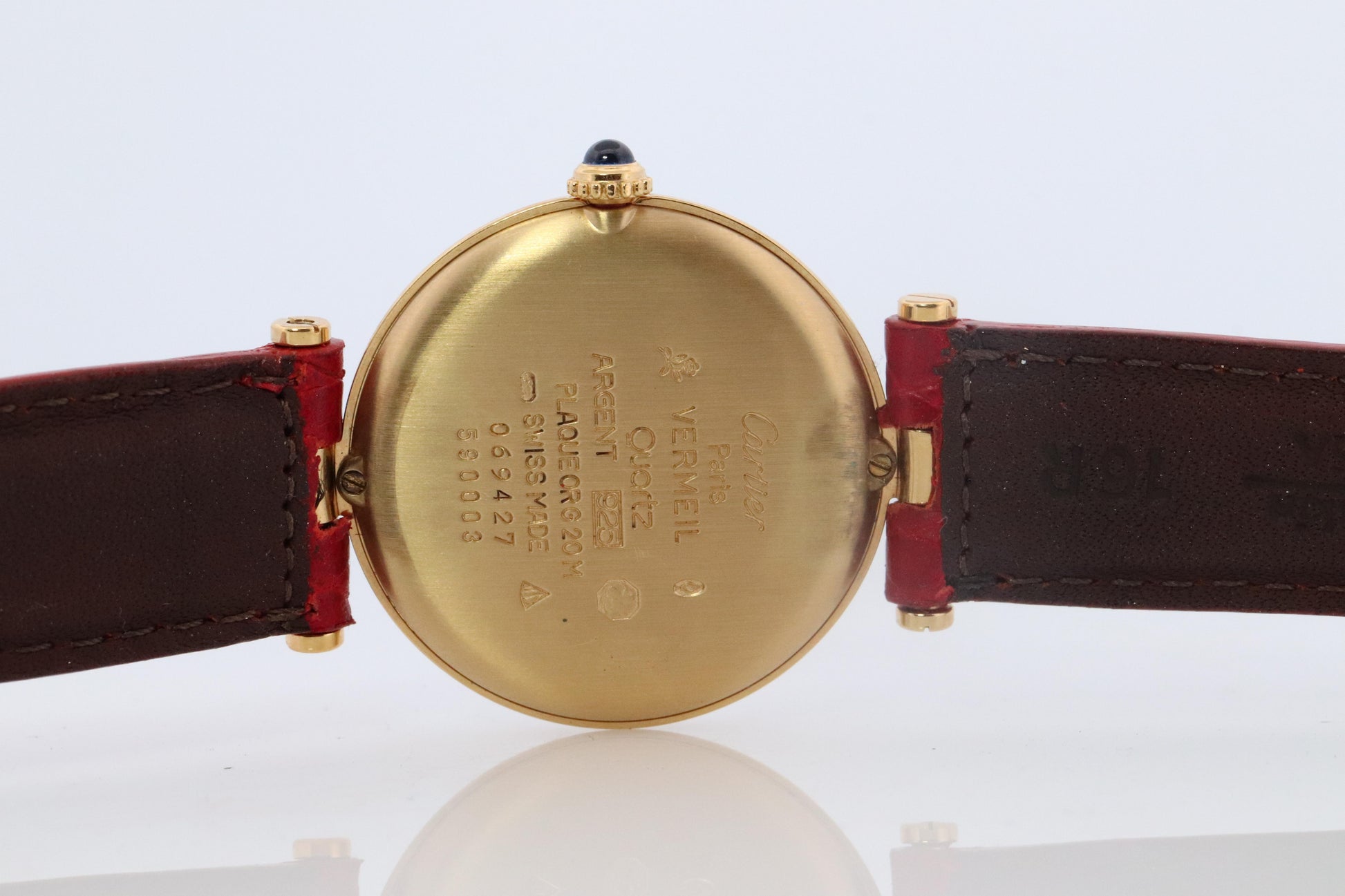 Cartier Watch. Must de Cartier Cream Dial Vendome Round Argent Vermeil 30mm.