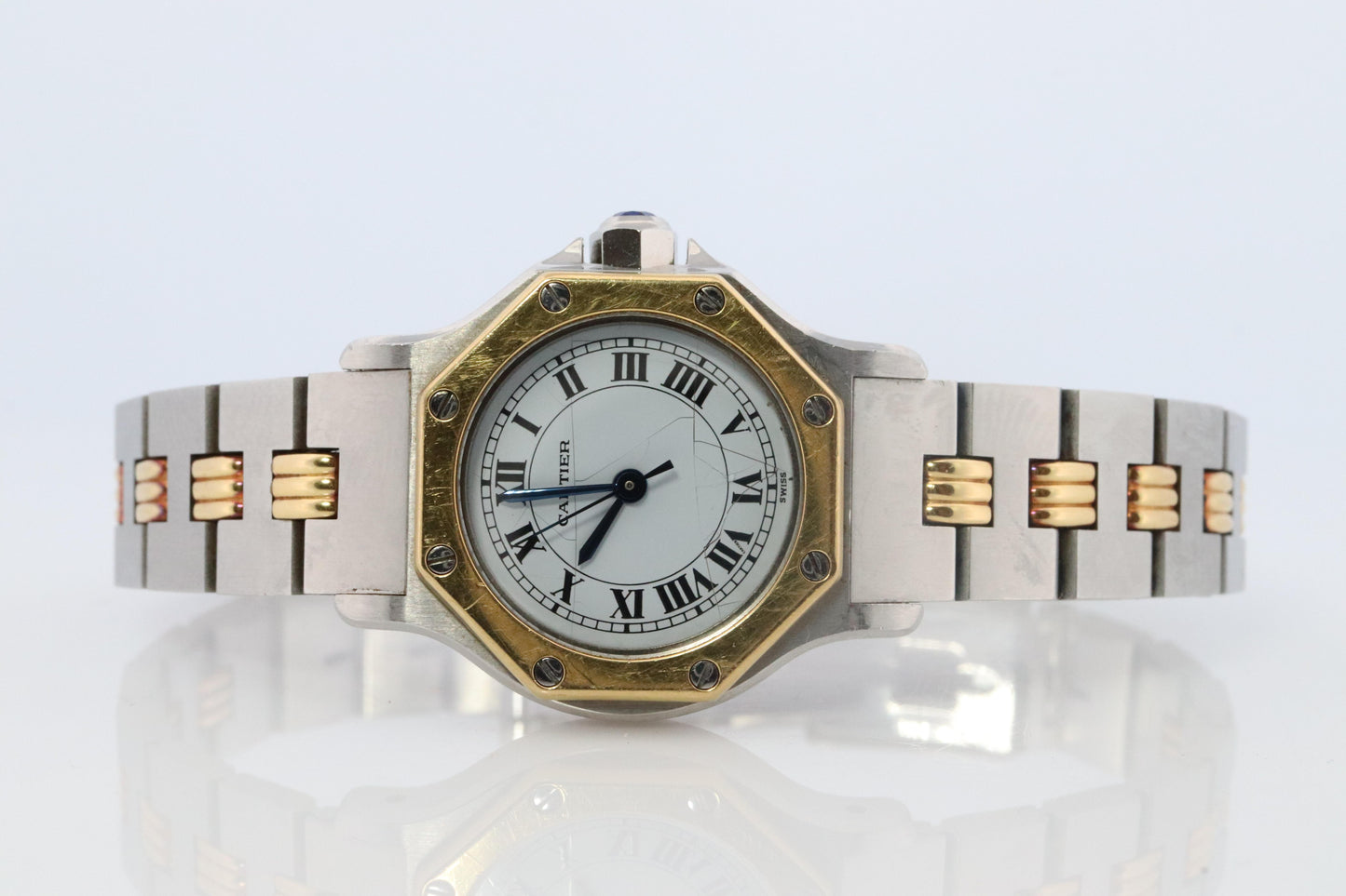 Vintage Cartier Santos Automatic 25mm Watch Santos de Cartier Octo SM 18k and SS