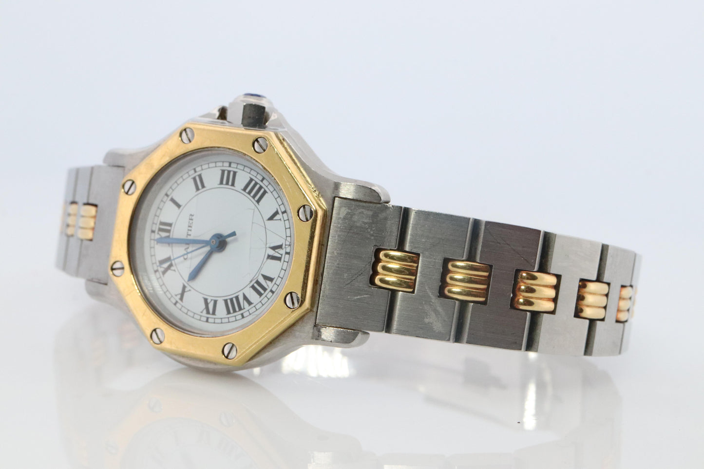 Vintage Cartier Santos Automatic 25mm Watch Santos de Cartier Octo SM 18k and SS