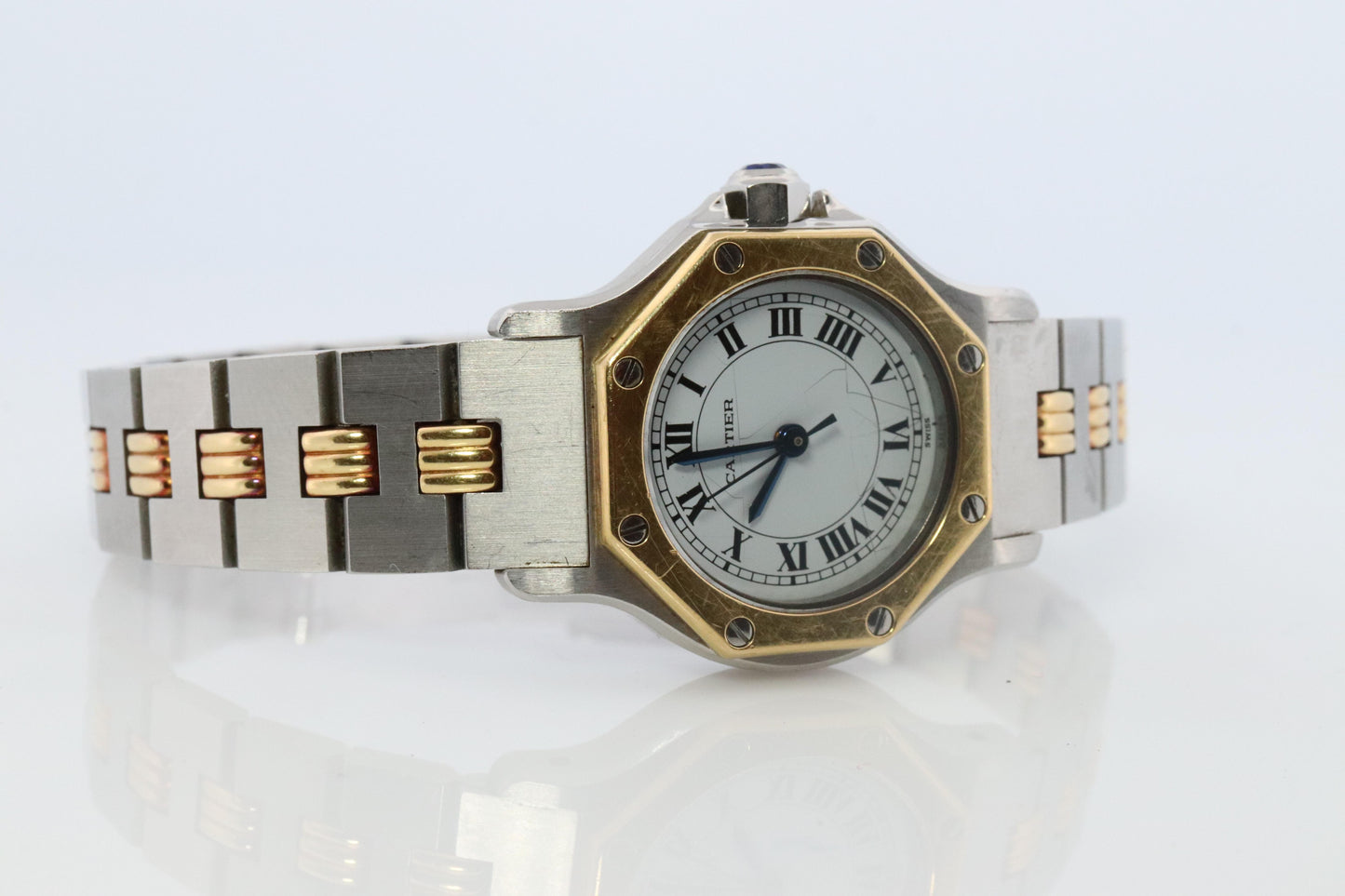 Vintage Cartier Santos Automatic 25mm Watch Santos de Cartier Octo SM 18k and SS