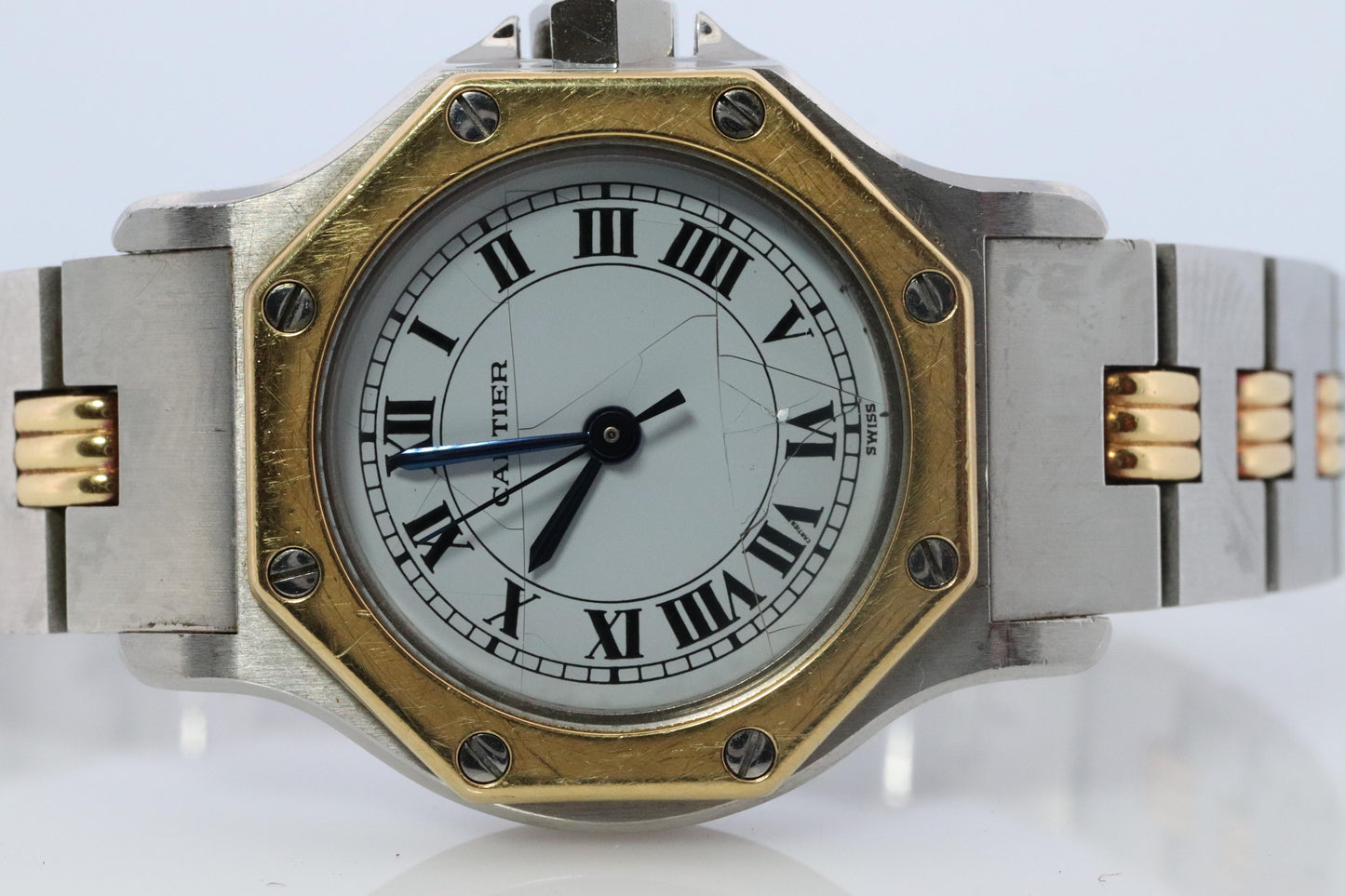Vintage Cartier Santos Automatic 25mm Watch Santos de Cartier Octo SM 18k and SS