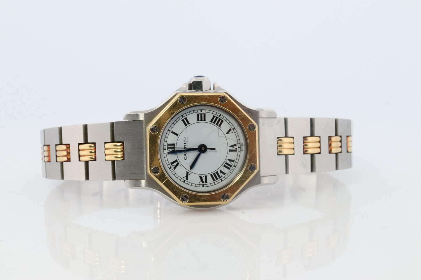 Vintage Cartier Santos Automatic 25mm Watch Santos de Cartier Octo SM 18k and SS