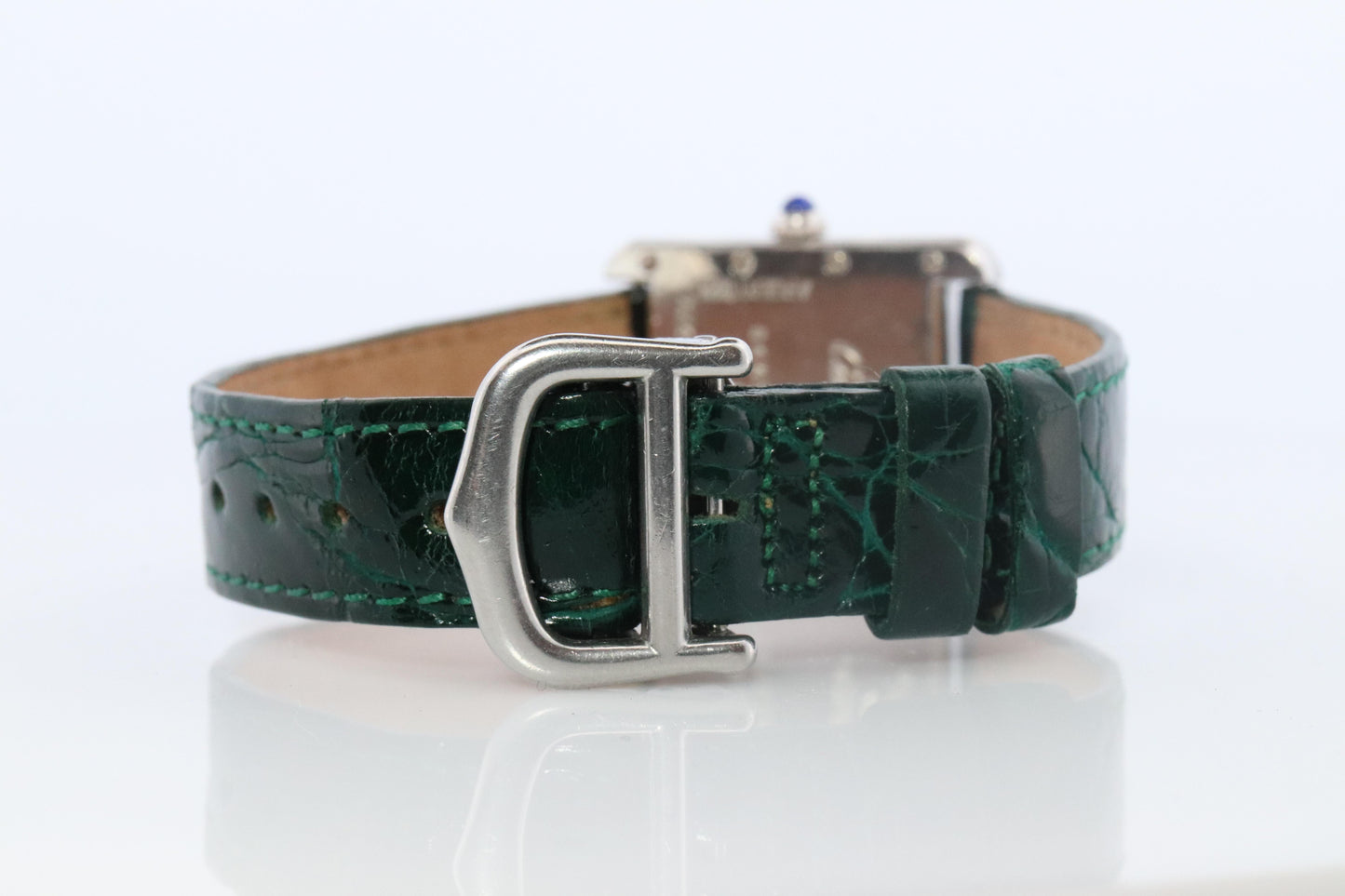 Vintage Must de Cartier Tank Watch. 925 Vermeil ARGENT 2416 Silver Dial Tank