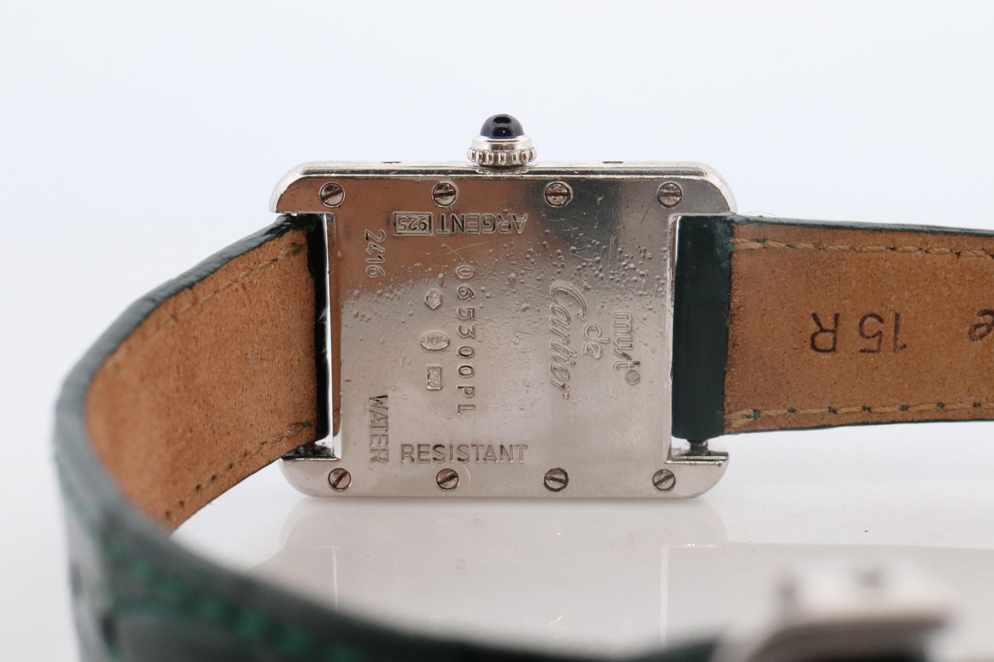 Vintage Must de Cartier Tank Watch. 925 Vermeil ARGENT 2416 Silver Dial Tank