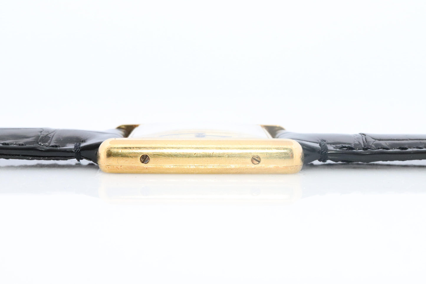 Vintage Must de Cartier Champagne Tank Watch. 925 Vermeil ARGENT Quartz Tank.