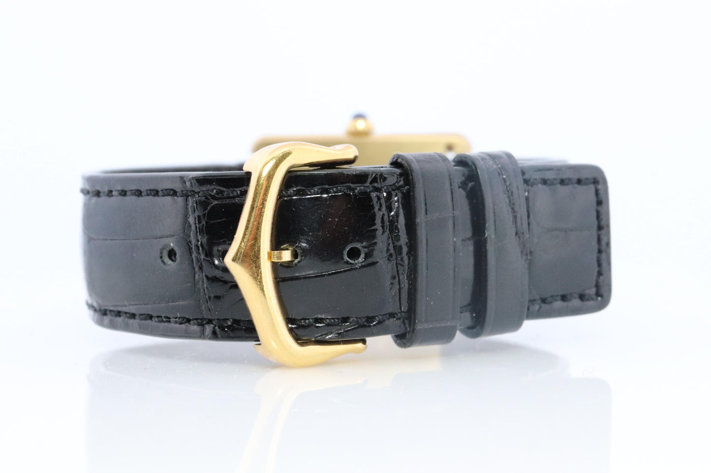 Vintage Must de Cartier Champagne Tank Watch. 925 Vermeil ARGENT Quartz Tank.