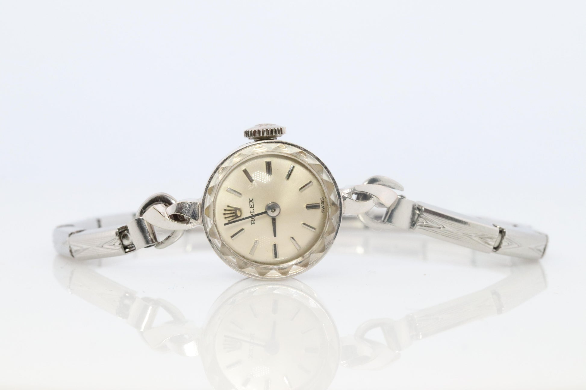 Genuine 14k Rolex Watch. 14k WG Ladies 9823 Dainty 1950s Ladies Rolex