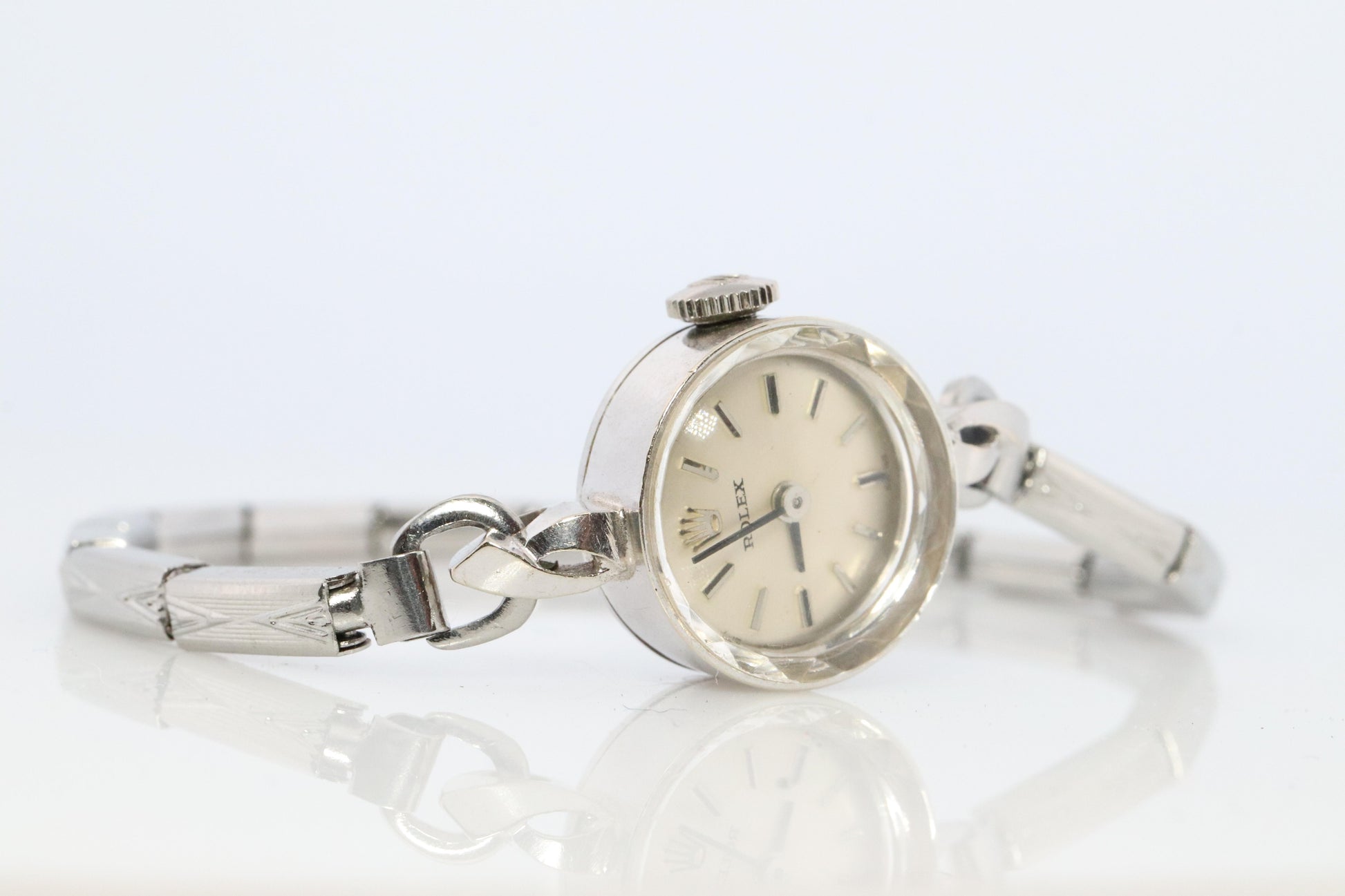 Genuine 14k Rolex Watch. 14k WG Ladies 9823 Dainty 1950s Ladies Rolex