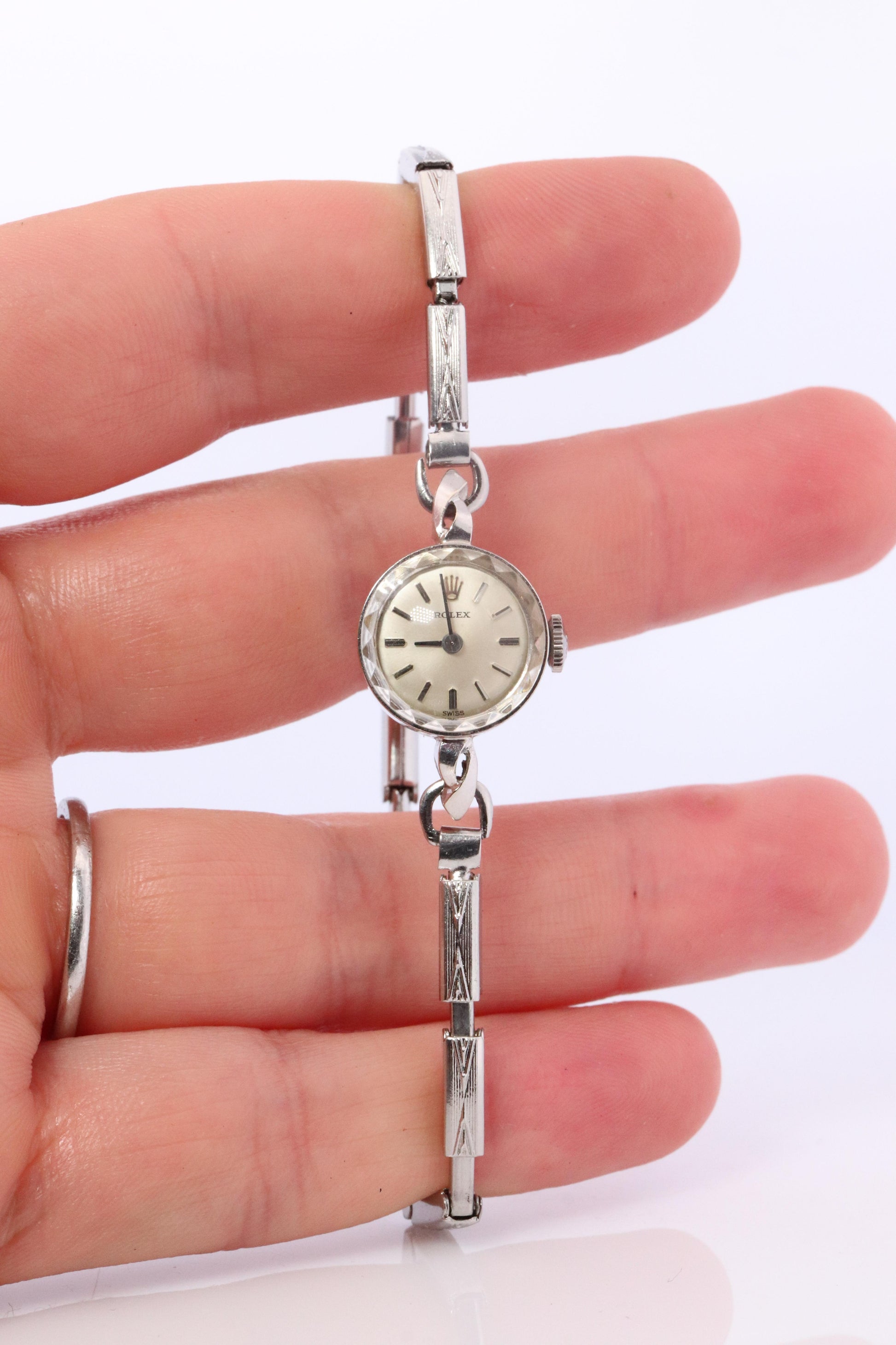 Genuine 14k Rolex Watch. 14k WG Ladies 9823 Dainty 1950s Ladies Rolex