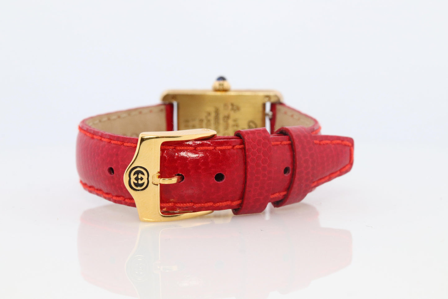 Vintage Must de Cartier Tank Pillar 5057001 Dial Watch Vermeil ARGENT Small Tank