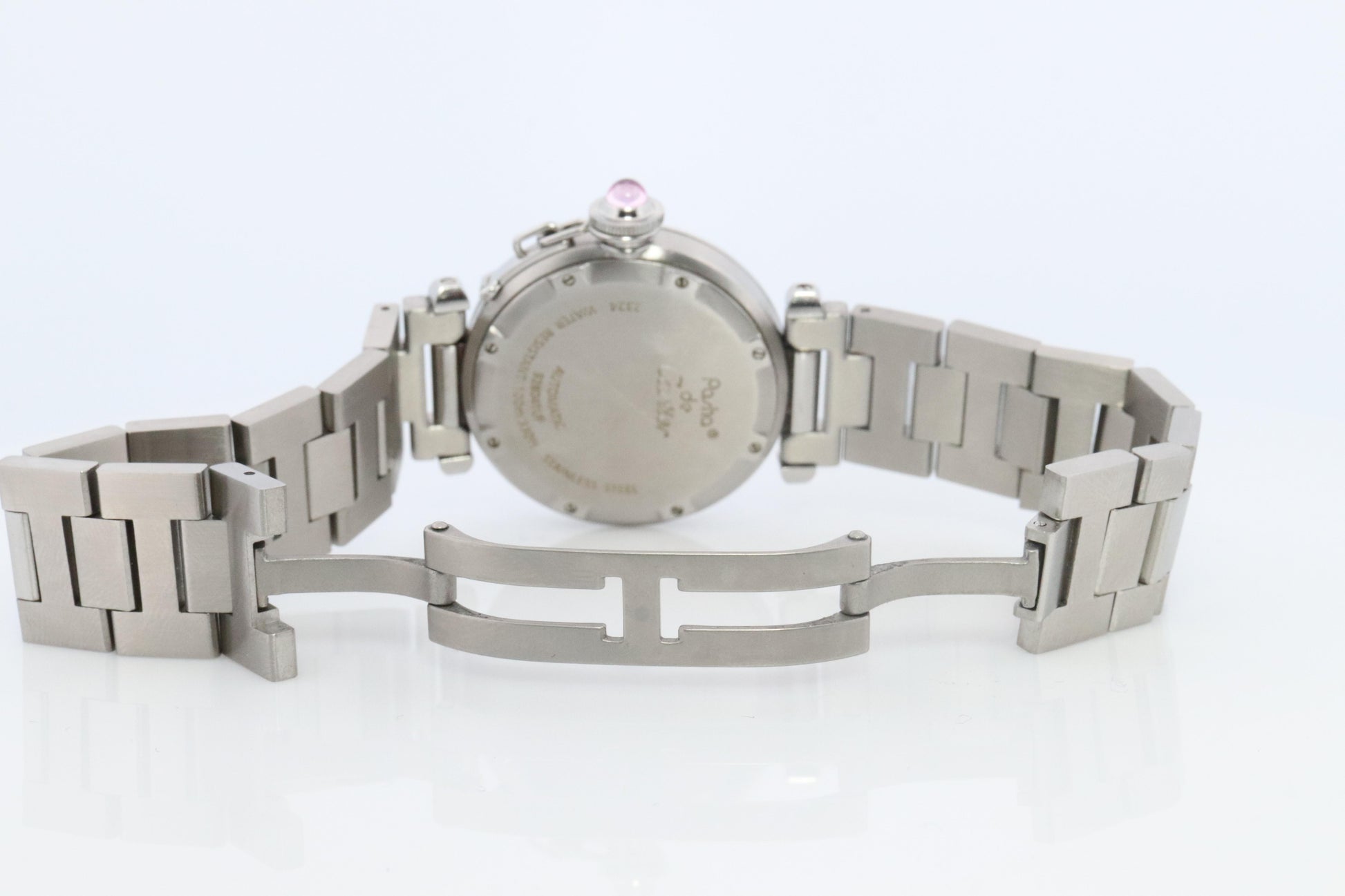 Vintage Cartier PASHA C Automatic 2324. Rare RED Cherry Bordeaux Dial.