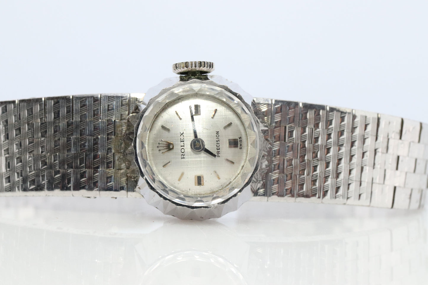 Genuine 18k Rolex Orchid Watch. 18k WG Ladies 2027 Dainty 1960s Ladies Rolex
