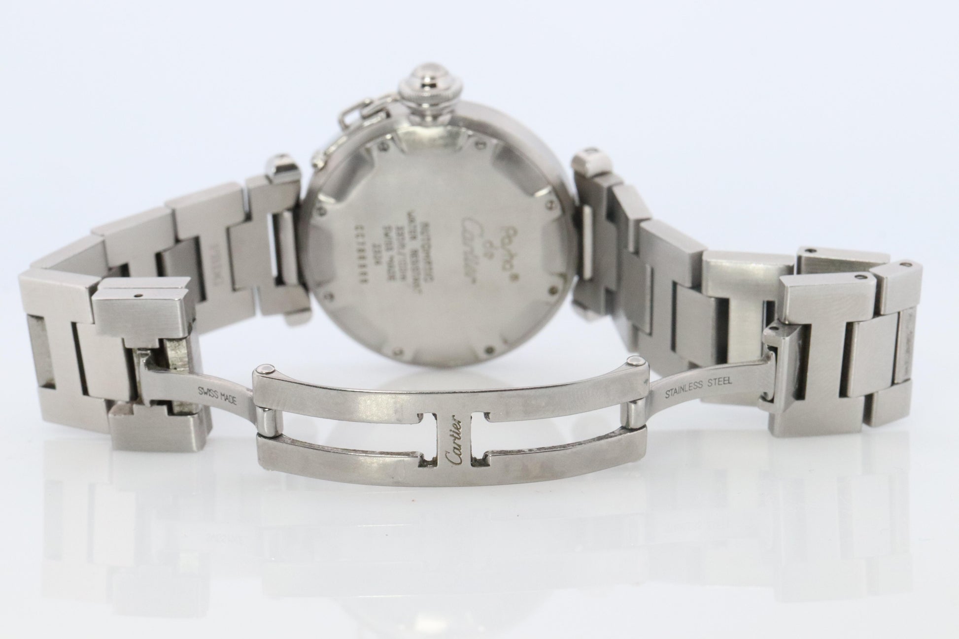 Vintage Cartier PASHA C Automatic 2324. Rare Black Dial W31043M7.