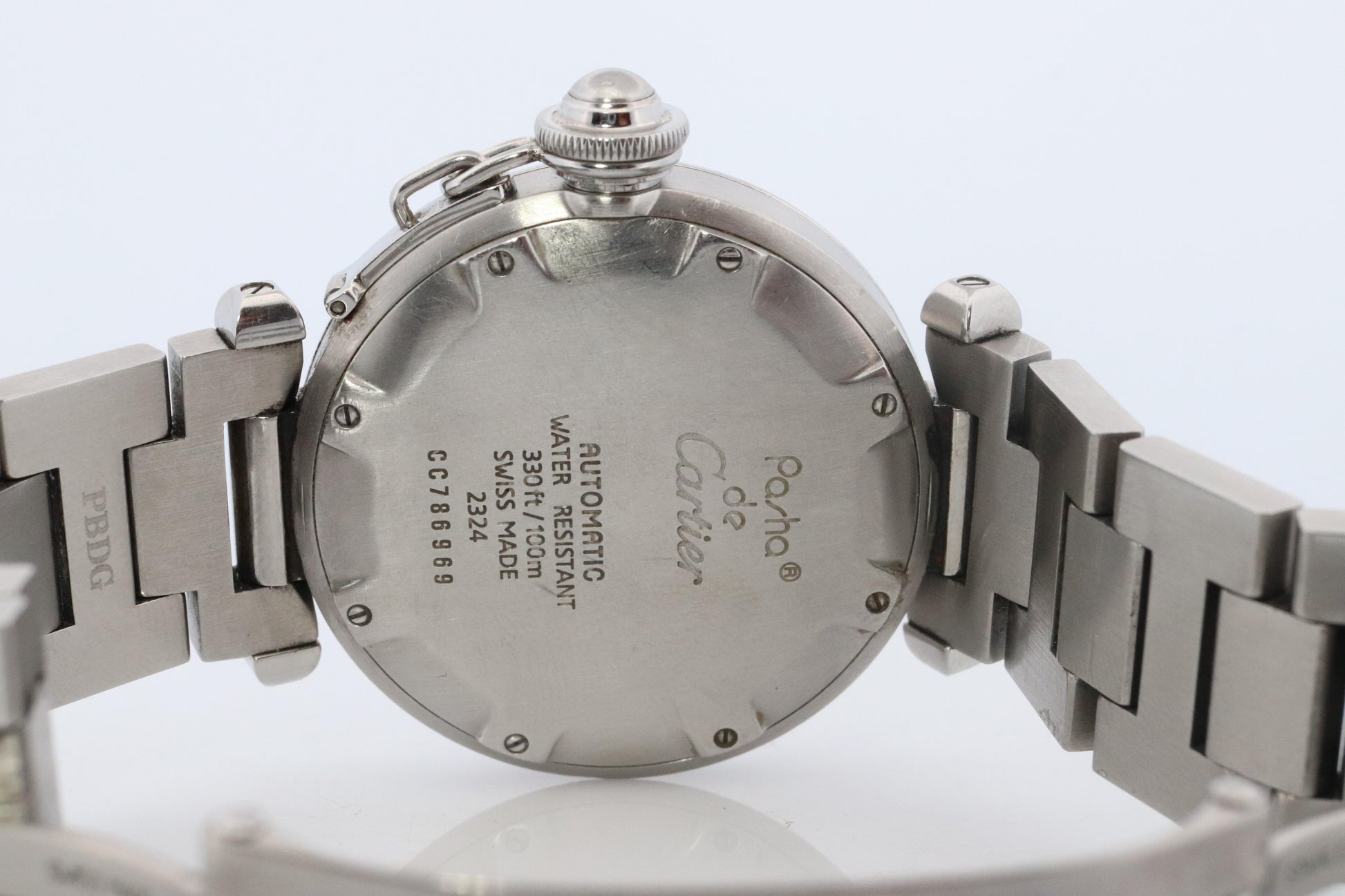 Vintage Cartier PASHA C Automatic 2324. Rare Black Dial W31043M7.