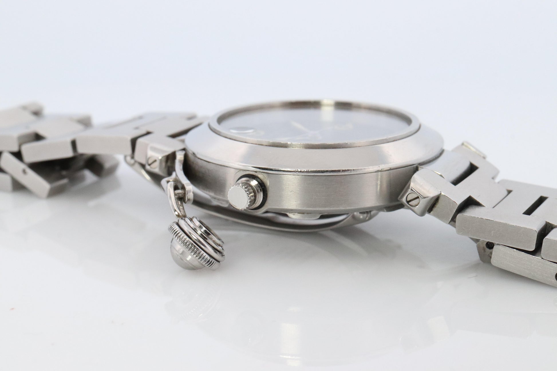 Vintage Cartier PASHA C Automatic 2324. Rare Black Dial W31043M7.