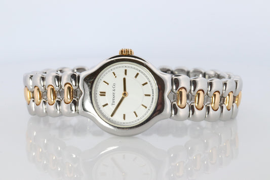 Tiffany and Co Watch. 18k Tiffany Tesoro Stainless Steel Ladies 25mm Wristwatch