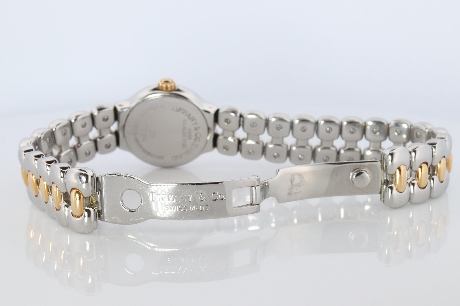 Tiffany and Co Watch. 18k Tiffany Tesoro Stainless Steel Ladies 25mm Wristwatch