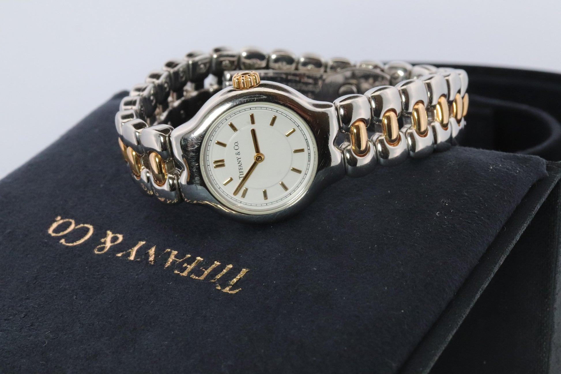 Tiffany and Co Watch. 18k Tiffany Tesoro Stainless Steel Ladies 25mm Wristwatch