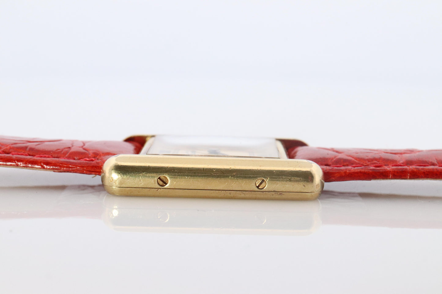 Vintage Must de Cartier Tank Gold Dial Watch. Vermeil ARGENT Small Tank