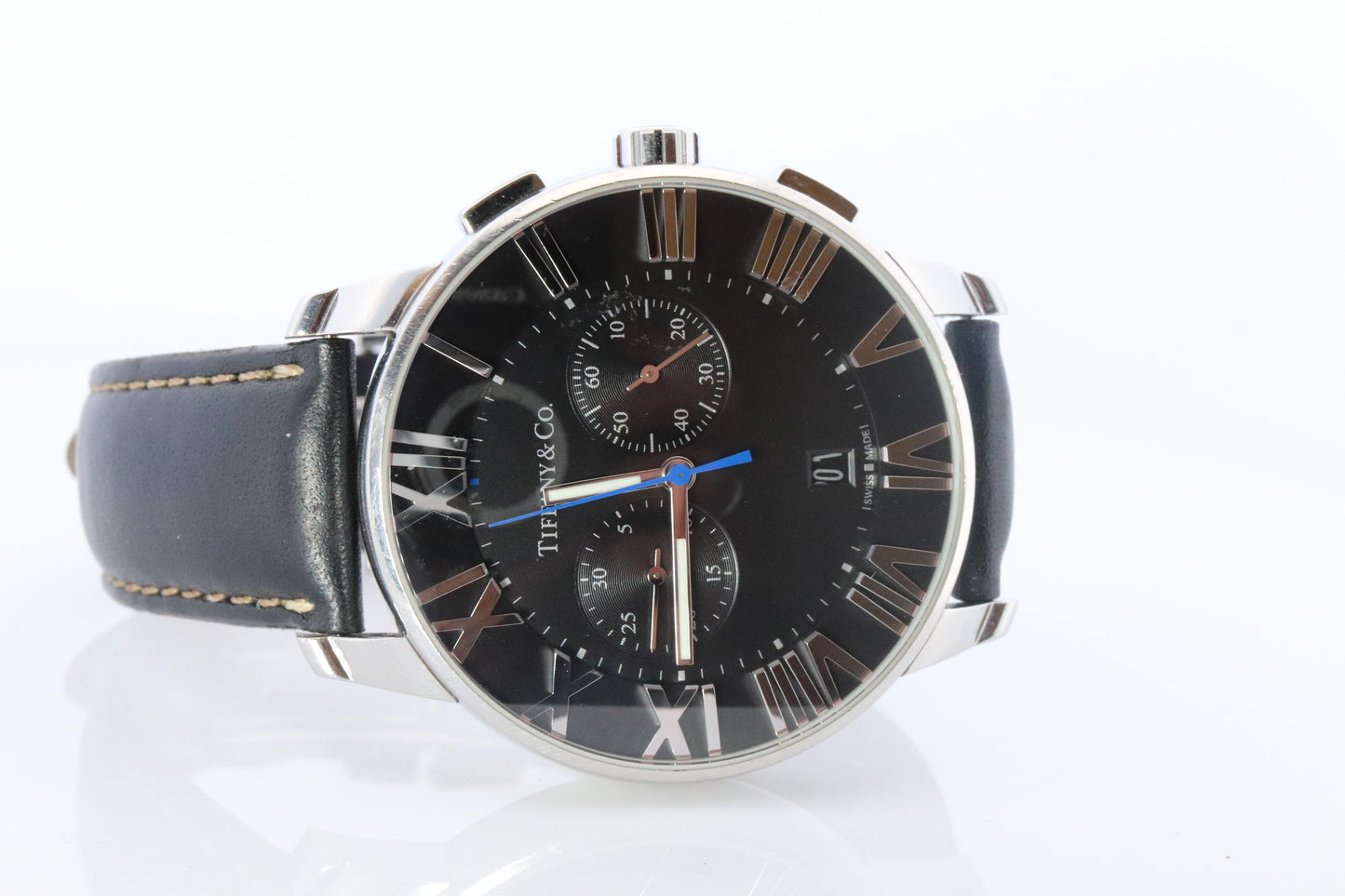 Tiffany and Co Watch. Tiffany Atlas Dome Chronograph 42mm Mens Watch.