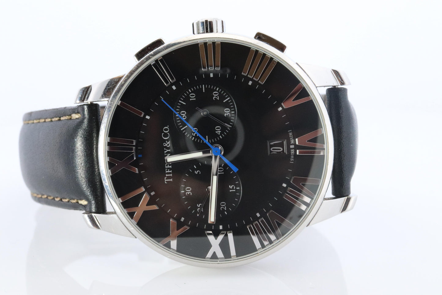 Tiffany and Co Watch. Tiffany Atlas Dome Chronograph 42mm Mens Watch.