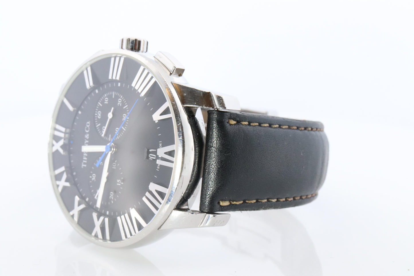 Tiffany and Co Watch. Tiffany Atlas Dome Chronograph 42mm Mens Watch.