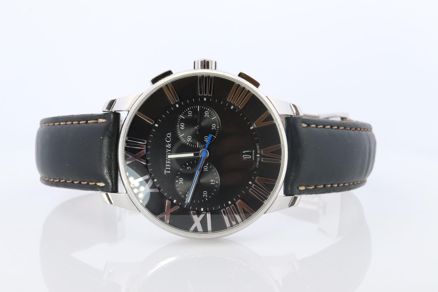 Tiffany and Co Watch. Tiffany Atlas Dome Chronograph 42mm Mens Watch.