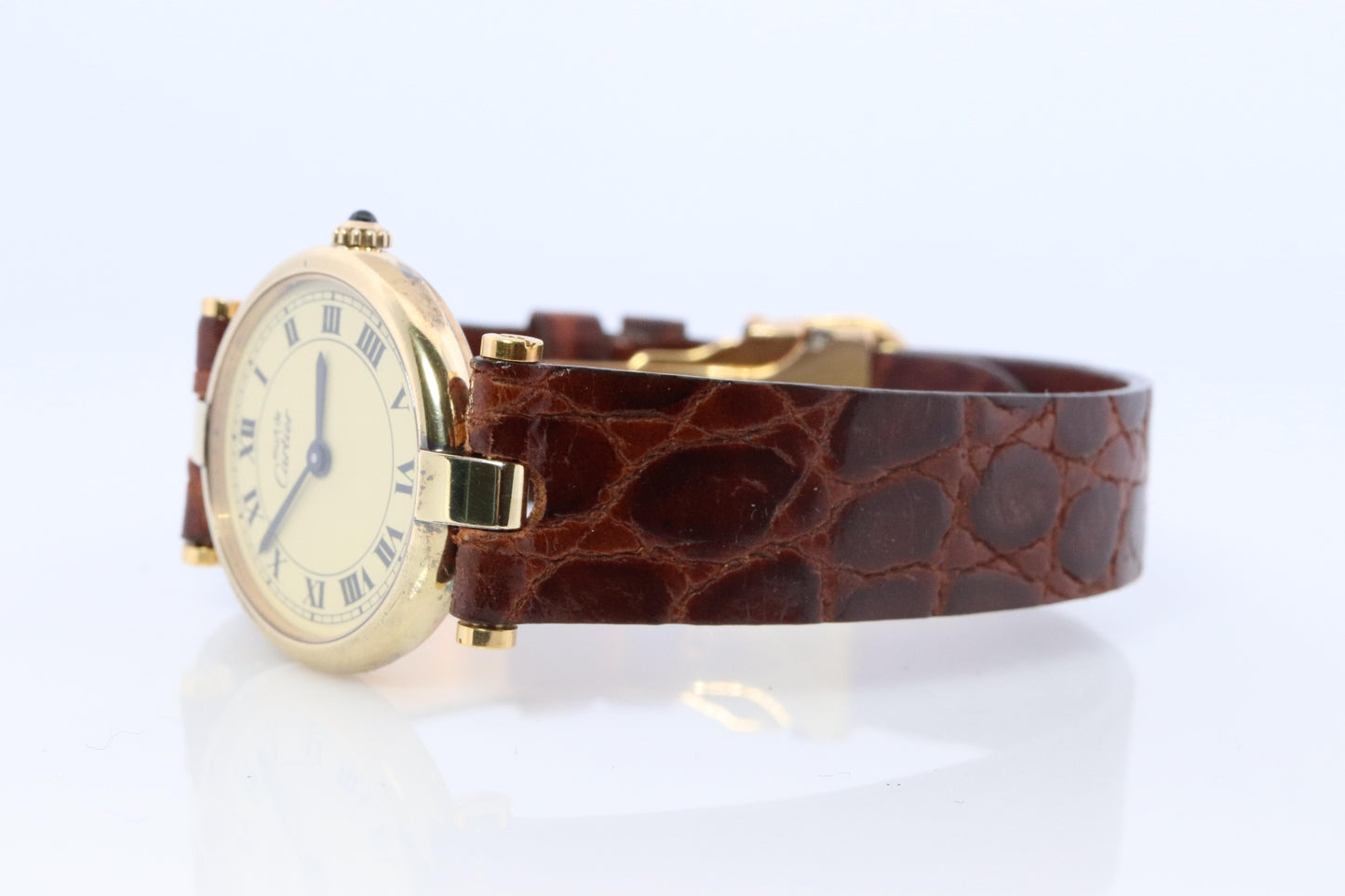 Genuine Cartier Watch. Must de Cartier Vendome Round Argent Champagne Dial