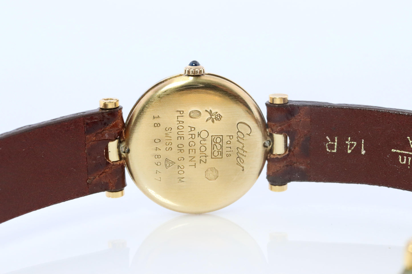 Genuine Cartier Watch. Must de Cartier Vendome Round Argent Champagne Dial