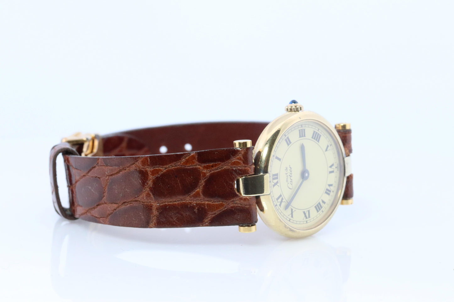 Genuine Cartier Watch. Must de Cartier Vendome Round Argent Champagne Dial