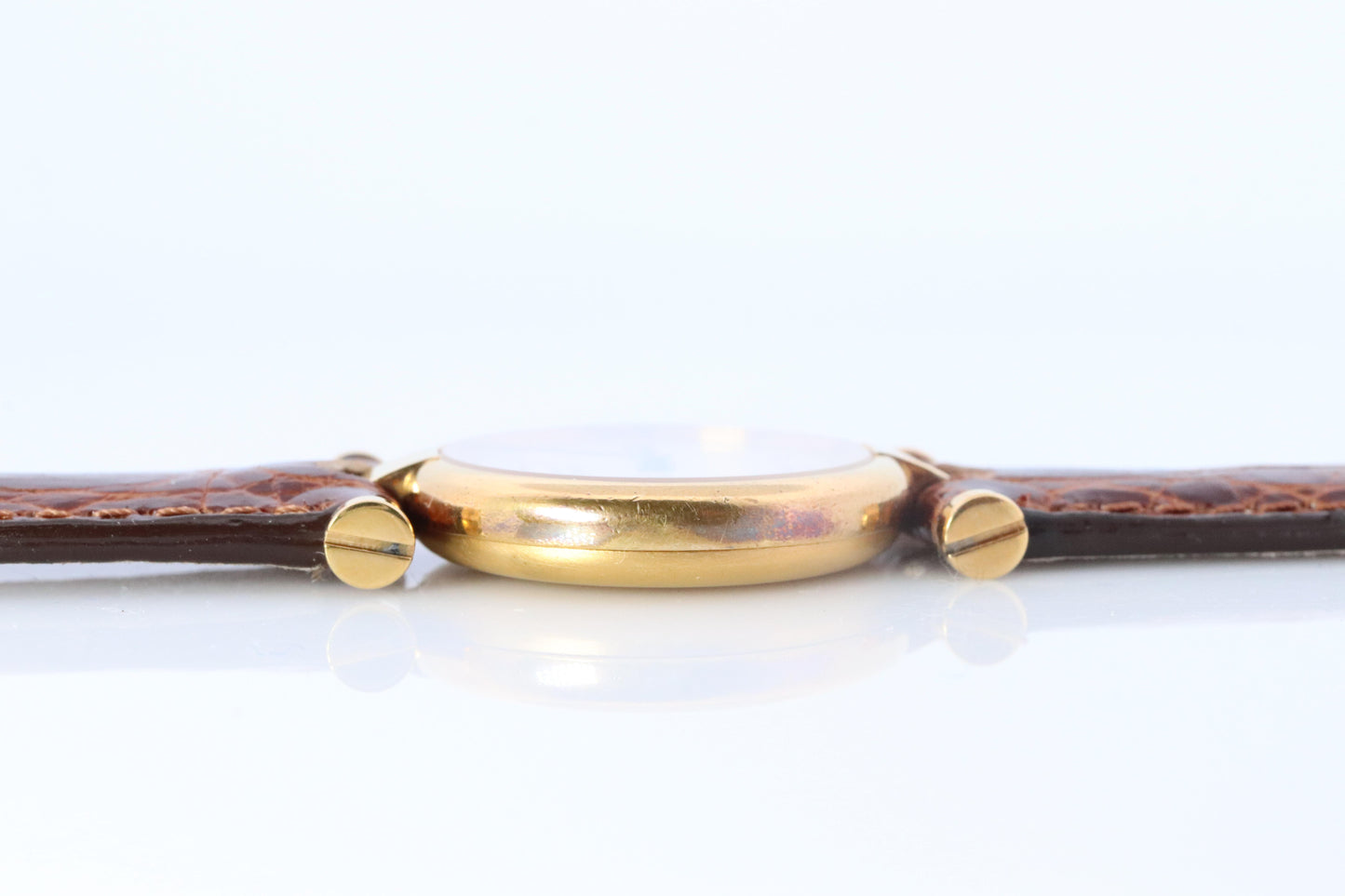 Genuine Cartier Watch. Must de Cartier Vendome Round Argent Vermeil Cream Gold