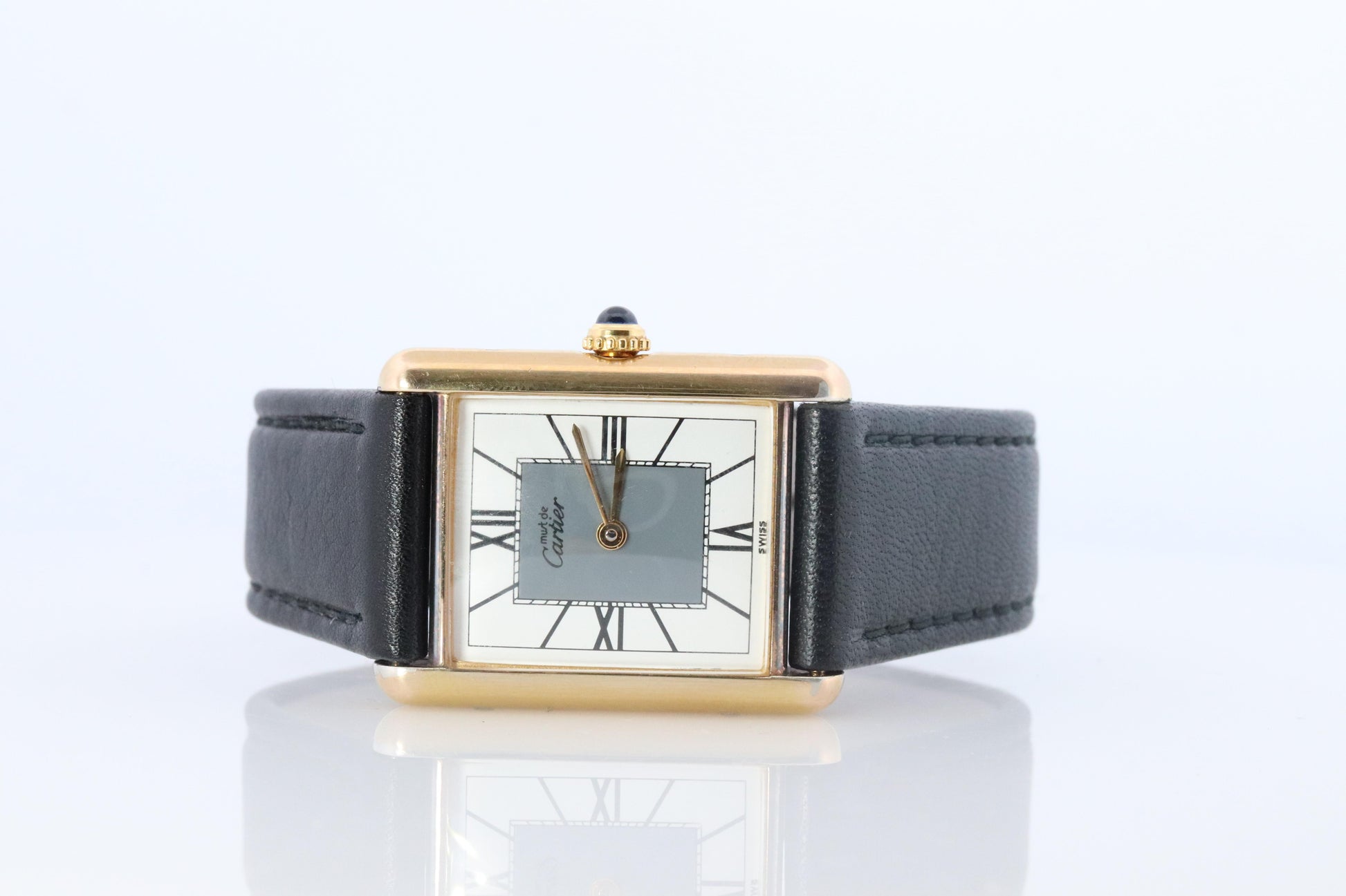 Vintage Must de Cartier 590005 Tank Watch. 925 Vermeil ARGENT Quartz Tank.