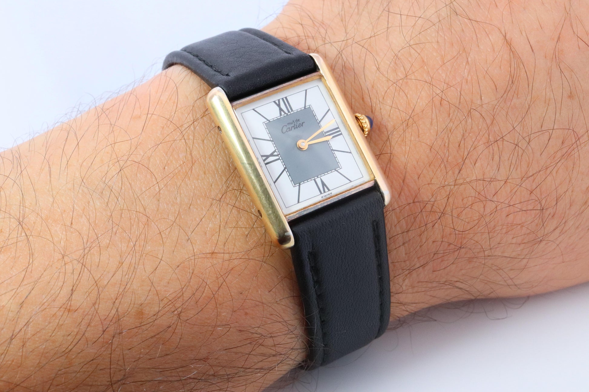 Vintage Must de Cartier 590005 Tank Watch. 925 Vermeil ARGENT Quartz Tank.