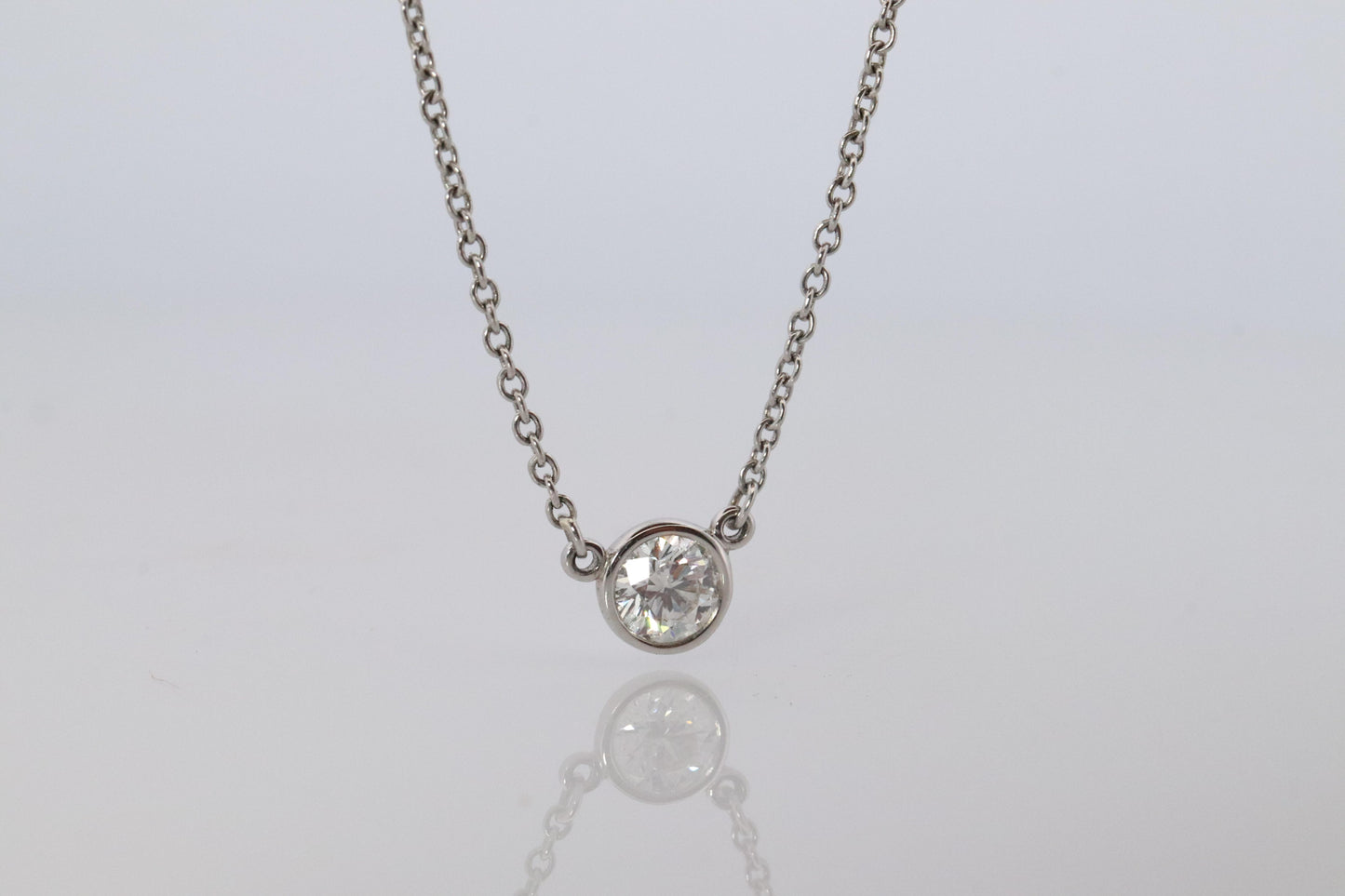 Vintage Tiffany Co Platinum Necklace Elsa Peretti Diamond by the Yard 0.36ct 1P
