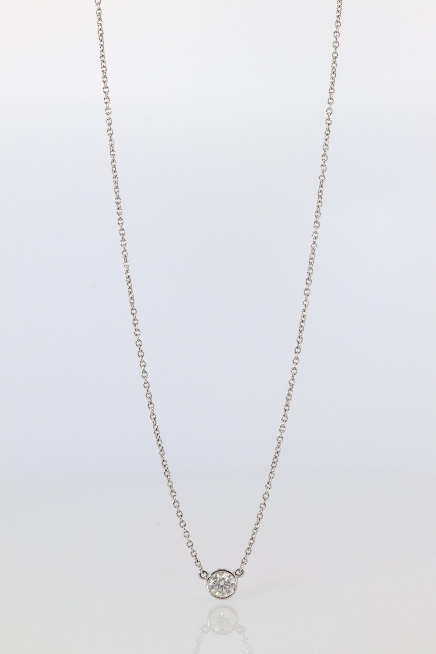 Vintage Tiffany Co Platinum Necklace Elsa Peretti Diamond by the Yard 0.36ct 1P